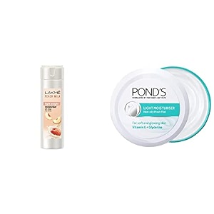 lakme moisturizer body lotion peach milk 200ml and pond39s light moisturiser 250ml