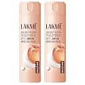LAKMÉ Peach Milk Face Moisturizer SPF 24 PA++ 120ml, Daily Light Sunscreen Lotion With Vitamin C For Glowing Skin, Sun Protection For Women Of Oily Skin (Pack Of 2)