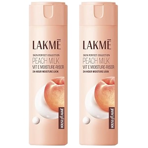 lakm peach milk light weight moisturizer 200ml lotion for soft glowing skin with vitamin c e amp peach milk extract 12hr moisture lock non-oily non-sticky face cream pack of 2