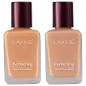 LAKMÉ © Perfecting Dewy Liquid Foundation Light Coverage for All Skin Type, Marble, 27Ml And Lakme © Perfecting Liquid Foundation for All Skin Type, Shell, 27Ml
