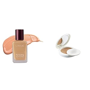 lakm  perfecting light liquid matte foundation for all skin type pearl 27ml and lakme  perfect radiance compact golden medium 03 8g