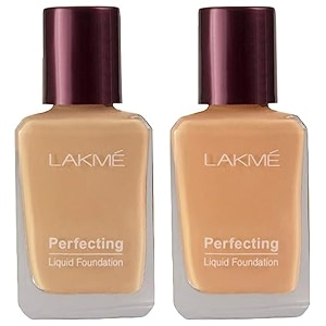 lakm light coverage satin finish perfecting liquid foundation for all pearl 27ml and perfecting liquid foundation coral 27ml