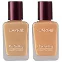 LAKMÉ Light Coverage Satin Finish Perfecting Liquid Foundation For All, Pearl, 27ml And Perfecting Liquid Foundation, Coral, 27ml