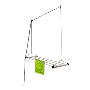 lakshay lakshayeconomy heavy duty stainless steel 4 pipe x 6 feet with uv protected nylon rope ceiling cloth dryer  cloth drying stand for balcony  clothes stand for drying