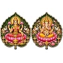 Lakshmi Ganesha Door Sticker Set of 2 Acrylic 4 Inch Main Door Entrance Art