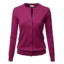 LALABEE Women39s Crew Neck Gem Button Long