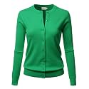 LALABEE Women39s Crew Neck Gem Button Long