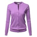 LALABEE Women39s Crew Neck Gem Button Long
