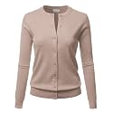 LALABEE Women39s Crew Neck Gem Button Long