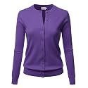 LALABEE Women39s Crew Neck Gem Button Long