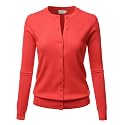 LALABEE Women39s Crew Neck Gem Button Long