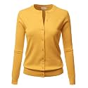 LALABEE Women39s Crew Neck Gem Button Long