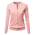 LALABEE Women39s Crew Neck Gem Button Long