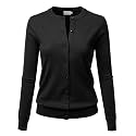 LALABEE Women39s Crew Neck Gem Button Long