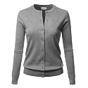 LALABEE Women39s Crew Neck Gem Button Long