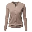 LALABEE Women39s Crew Neck Gem Button Long