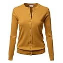 LALABEE Women39s Crew Neck Gem Button Long