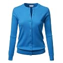 LALABEE Women39s Crew Neck Gem Button Long