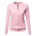 LALABEE Women39s Crew Neck Gem Button Long