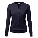 LALABEE Women39s Crew Neck Gem Button Long