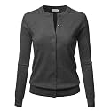 LALABEE Women39s Crew Neck Gem Button Long