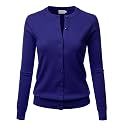 LALABEE Women39s Crew Neck Gem Button Long