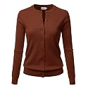 LALABEE Women39s Crew Neck Gem Button Long