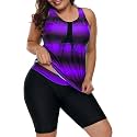 LALAGEN Womens 2026 Plus Size Tankini Swimsuits Rash Guard Capris Athletic Two Piece Swimwear Bathing Suits for Women S-5X