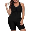 LALAGEN Womens 2026 Plus Size Tankini Swimsuits Rash Guard Capris Athletic Two Piece Swimwear Bathing Suits for Women S-5X
