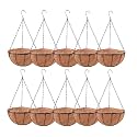 LaLaGreen Hanging Baskets (8 in, 10 Pack) Black Outdoor Coco Liner Planters