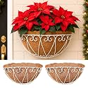 LaLaGreen Hanging Wall Planter (16 in, 2 Pack) White Coco Liner Garden Pots