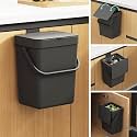 LALASTAR Countertop Compost Bin, Hanging Small Trash Can with Lid Under Sink for Kitchen, Food Waste Bin for Countertop, Mountable Garbage Can for Bathroom, RV, 5L/1.3 Gal,Sliding Lid, Black