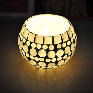 lalhaveli home living room bedroom decor mosaic candle holder tea light candle holder votive light 3x3 inch 1 pcs