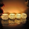 Lalhaveli Home Living Room Bedroom Decor Mosaic Candle Holder Tea Light Candle Holder Votive Light (3x3 Inch) (Multi-9, 3)