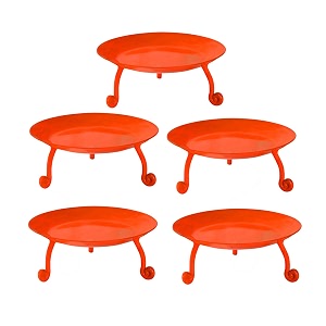 lalhaveli pack of 5 pcs home bedroom living room decorative iron tea light diyas stand wrought iron orange 45x2 inch