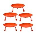 Lalhaveli Pack of 5 Pcs Home Bedroom Living Room Decorative Iron Tea Light Diyas Stand Wrought Iron (Orange, 4.5X2 Inch)