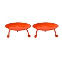 Lalhaveli Set of 2 Pcs Orange Restaurant Hotel Romantic Lighting Center Table Decorative Tea Light Candle Holder Stand Wrought Iron (4.5 X 2 Inch)