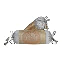 Lalhaveli Silk Bolster Cushion Cover for Diwan/Bed/Sofa Decorations 18 x 8 Inch Set of 2 Pcs, Grey (BST00128)
