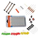 Lalitha Electronics Starter Kit with Breadboard, Jumper Wires, LEDs, Resistors, Capacitors and Buttons, DIY Components Set for beginners