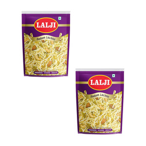 lalji badam lachha 800gm 400gm x 2 bikaneri namkeen spicy and crispy healthy snack badam lachha 2 x 400 g