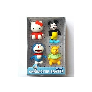 mickey and pooh eraser kids eraser cartoon eraser- non-toxic fun erasers for kids boys girls birthday return gift colorful pack of 4