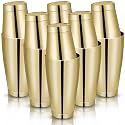 Lallisa 10 Pieces Stainless Steel Cocktail Shaker Boston Set, Gold