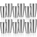 Lallisa 10 Pieces Stainless Steel Cocktail Shaker Boston Set, Matte Silver