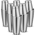 Lallisa 10 Pieces Stainless Steel Cocktail Shaker Boston Set, Silver