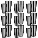 Lallisa 10 Pieces Stainless Steel Cocktail Shaker Boston Set, Black