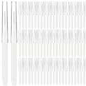 Lallisa 100 Pieces Micro Eyebrow Spoolie Brush with Cap, White