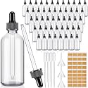 Lallisa 48 Pack 4oz Clear Glass Bottles Bulk with Glass Eye Droppers