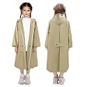 LAMA Kids Raincoat with Hood, Lightweight Raincoat for Girls, Kid Long Rain Jacket