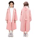 LAMA Kids Raincoat with Hood, Lightweight Raincoat for Girls, Kid Long Rain Jacket