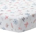 Lambs &amp; Ivy Baby Blooms Watercolor Floral/Butterfly Cotton Fitted Crib Sheet